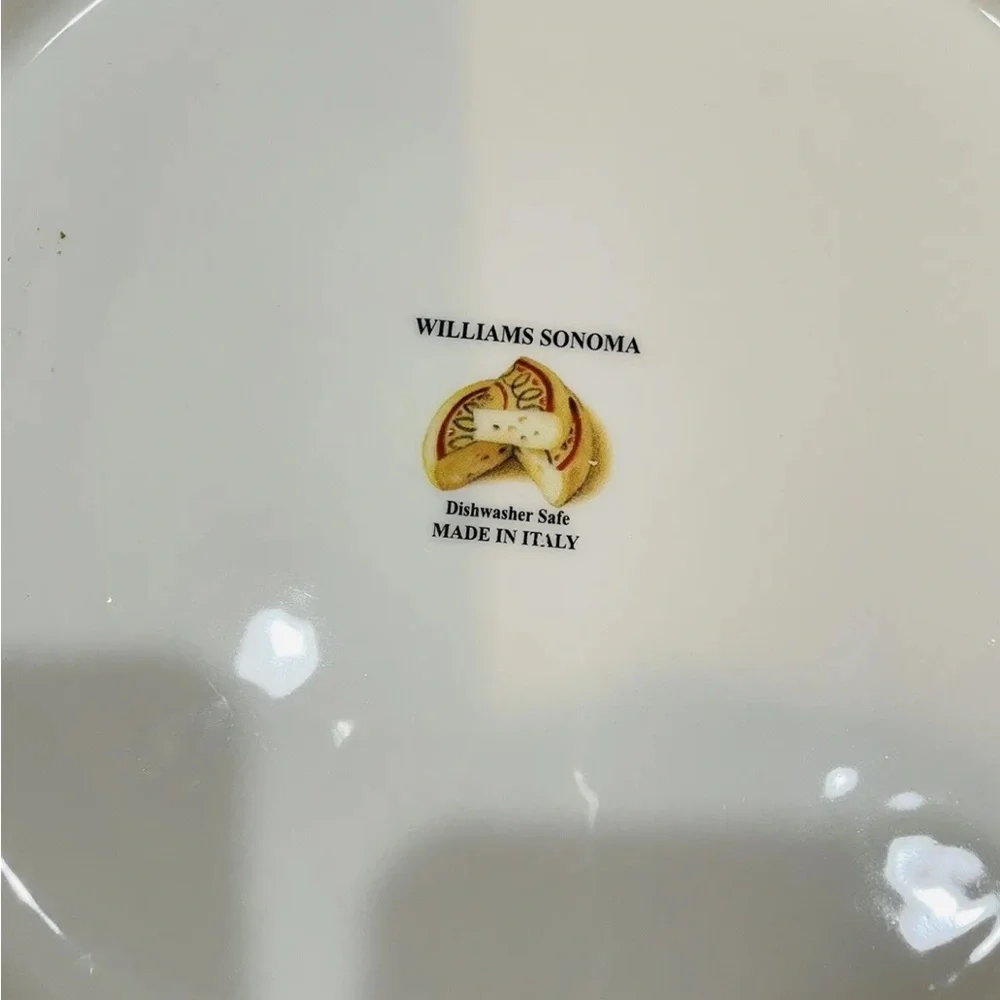 William Sonoma Ceramic Round Cheese Platter Plate Made Italy Painted Cheese
